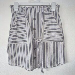 Blue and White Striped Lightweight Mini Skirt